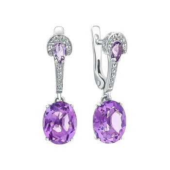 Silver earrings with amethyst and cubic zirconia sunlight sample 925
Silver earrings with amethyst and cubic zirconia sunlight sample 925