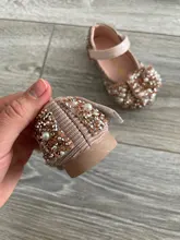 Zapatos de princesa brillantes para niños, zapatillas de perlas con diamantes de imitación para fiesta y boda, D487, 2020