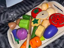 Huevo de simulación de madera para niños, Serie de cocina, cortar frutas y verduras, postre, juguetes para jugar a las casitas, 15 estilos