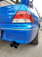 Silenciador de tubo de escape trasero de doble barril para coche, entrada Universal, salida de acero inoxidable, accesorios para coche