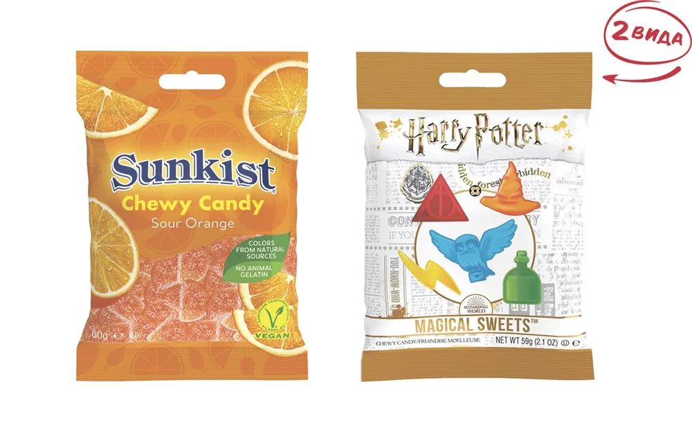 Мармелад Jelly Belly кислый апельсин Sunkist 60 гр. + Гарри Поттер Magical Sweets 59 (2 шт.) | Продукты