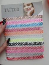 12 unids/lote nueva Collares Vintage gargantilla extensible de tatuaje Collares encanto Punk gótico Retro elástico collar de colgantes