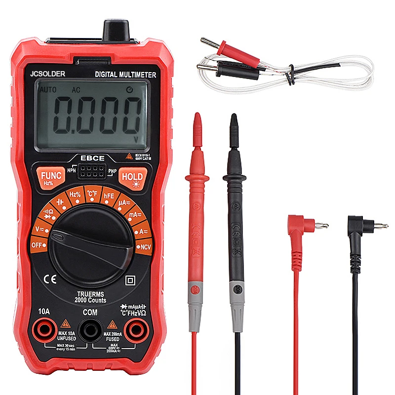 QHTITEC NCV Digital multimeter 6000 counts Auto Ranging AC/DC voltage Portable Accurate display Multimetro wires for tester
QHTITEC NCV Digital multimeter 6000 counts Auto Ranging AC/DC voltage Portable Accurate display Multimetro wires for tester