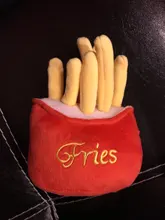 Juguetes de felpa para mascotas, patatas fritas, hamburguesa, perro, juguete divertido e interactivo para masticar morder