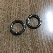 Anillo redondo de resorte de puerta chapado, hebilla redonda de empuje, Clips de mosquetón, bolsos de mano, broche disparador anilla para enganches, 2 uds.