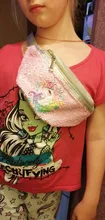 Riñonera con estampado de lentejuelas para mujer, bolso de cintura con dibujos animados y purpurina para teléfono