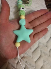 Clip de chupete de silicona ecológico para recién nacido, juguetes de dentición para bebé, cadena de chupete para bebé, cadena de alimentación de estrella de silicona de grado alimenticio