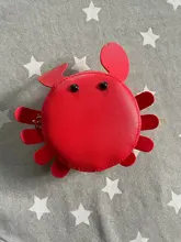 Mini bolso cruzado con forma de cangrejo para niños, accesorios adorables, monedero, a la moda, de cuero PU, bolso de hombro