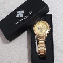 WWOOR-reloj analógico de acero inoxidable para hombre, nuevo accesorio de pulsera de cuarzo resistente al agua con cronógrafo, complemento Masculino deportivo de marca de lujo disponible en color dorado, 2021