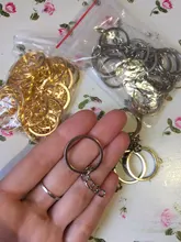 20 unids/lote llavero con 7 colores plateados 50mm de largo con división redonda llaveros al por mayor