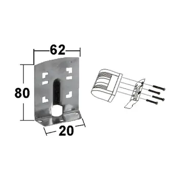 Bracket 80x62x20mm, for rack 006113 006114 
Bracket 80x62x20mm, for rack 006113 006114