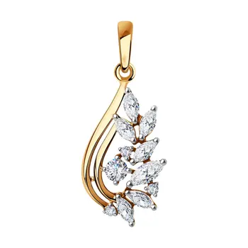 Sokolov pendant in Gold with cubic zirconia, fashion jewelry, gold, 585, women's male, pendants for neck women
Sokolov pendant in Gold with cubic zirconia, fashion jewelry, gold, 585, women's male, pendants for neck women
