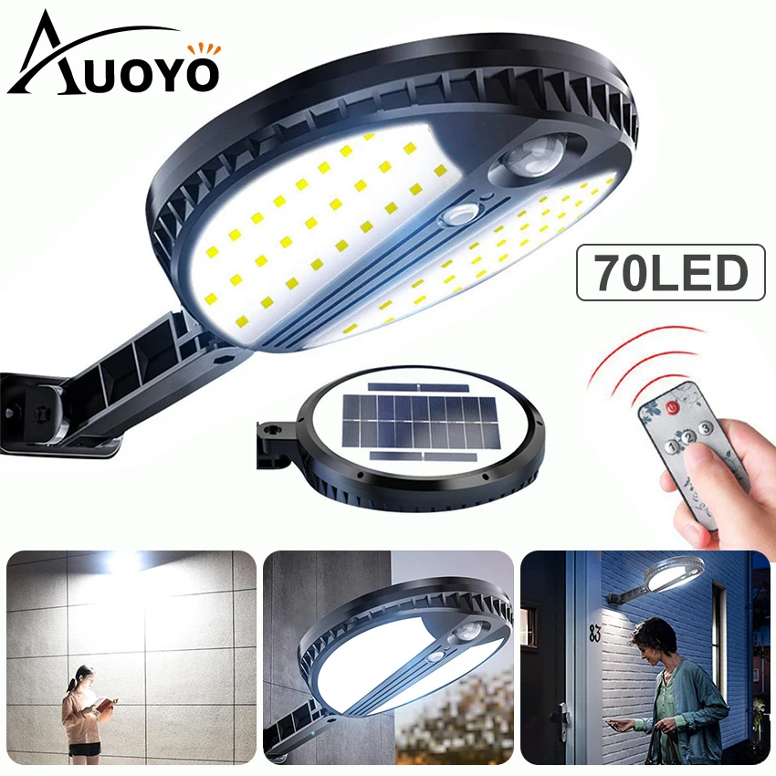Auoyo 70 LED Solar Lights Outdoor Lighting Bright Solar Security Lights Outdoor Motion Sensor with Intelligent Remote Control
Auoyo 70 LED Solar Lights Outdoor Lighting Bright Solar Security Lights Outdoor Motion Sensor with Intelligent Remote Control