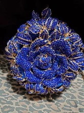 Bolso de mano con estrás de cristal rojo para mujer, Pochette elegante con estrás de cristal rojo de marca XIYUAN, bolso de mensajero de flores de piedras preciosas