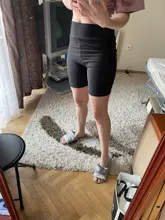 Pantalones cortos deportivos para mujer, Shorts ajustados elásticos de cintura elástica negro, informales, para Fitness, para verano