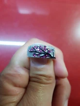 Anillo de rama de árbol brillante para mujer, rojo/azul/Verde/Cristal púrpura, deja anillos, joyería de boda Punk única