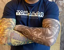 Temporal manga de tatuajes falsos brazo para hombres y mujeres cálido diseños protector solar de verano mangas de brazo cubierta tatuajes de protección solar UV elástico
