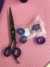 Anillo con diseño de tijera para mascotas, 10 Uds. De anillo de silicona duradero para tijeras de aseo para mascotas, tijeras de pelo de perro de colores, cuchilla curva