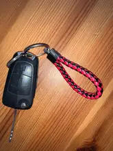 LLavero de cuero trenzado de PU para hombre y mujer, 1 Uds. De cuerda tejida, bolsa de bricolaje, colgante, soporte para llavero, llavero de trinquete de coche, llavero