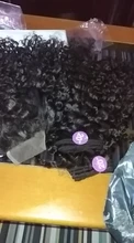 Mongol Afro rizado Pelo Rizado de la onda de agua 3 mechones con cierre cabello humano brasileño armadura paquete negro las mujeres XISHIXIU