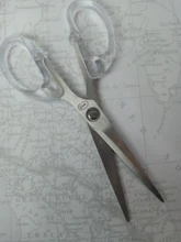 JIANWU-Tijeras de papelería con mango transparente sencilla, decoración suave para el hogar, diario, herramientas de corte, suministros de oficina, 1 ud.