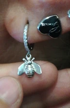 CANNER-pendientes de aro de Plata de Ley 925 con diseño de colibrí, joyería fina