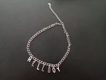 Cadena de personalidad Original Hip Hop carta Hellboy gargantilla collares para mujeres moderno Color plateado cadena Punk estilo las niñas Bijoux