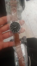 Pulsera de cuarzo para hombre, reloj analógico de negocios con correa de cuero sintético, diseño con números romanos y efecto Blu-ray