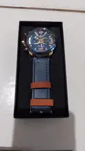 CURREN-Reloj deportivo para hombre, pulsera de cuero, deportivos, de piel militar, esfera de segundos/minutos, masculino