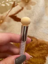 1 pincel para degradar el color de las uñas, con doble punta de esponja y mango con diamantes de imitación, accesorio apto para el degradado del esmalte de uñas artísticas