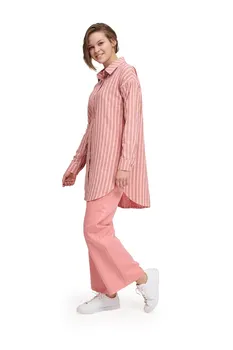 Striped Cotton Tunic Shirt 
Striped Cotton Tunic Shirt