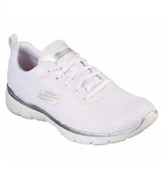 

SKECHERS Flex Appeal 3.0 women's running shoes. Comfortable walking shoe in white color. Lace-up closure.