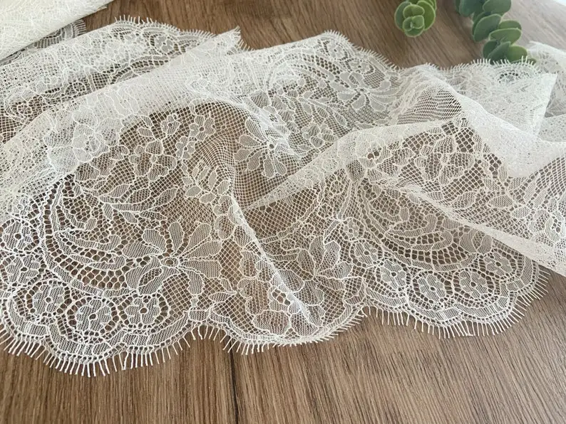 9 yards Chantilly Lace Trim French Lace Trim, Double Motif Lace Trim With Eyelash Fringe
9 yards Chantilly Lace Trim French Lace Trim, Double Motif Lace Trim With Eyelash Fringe