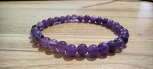 Pulsera con abalorios de amatista púrpura para hombre y mujer, cuentas de piedra Natural de 6mm/8mm/10mm, regalos de joyería