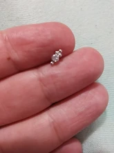 Pendientes Piercing Plata de primera ley para mujer, aretes, Plata esterlina 925, purpurina, estilo minimalista, con broche de Luna, aniversario, boda