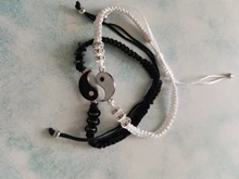 1 par pulsera Retro chino Tai Chi chismes desterrar mala suerte mano cuerda tejida BFF mejor amigo joyería de amistad