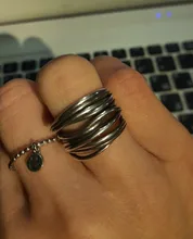 Anillos de dedo en capas Vintage para mujer, cadenas grandes ajustables bohemias, anillos de apertura irregulares, joyería, Color plata, 1 ud.