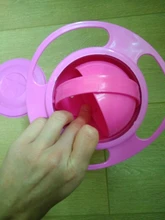 Tazón universal tipo Gyro a prueba de derrames para niños, plato giratorio infantil con diseño, práctico con rotación de 360 grados, platos de alimentación sólidos