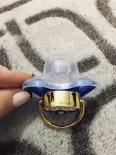 Chupete de bebé con diamantes de imitación, elegante accesorio infantil con brillantes, en color rosa