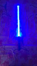 Jedi 80cm Mini sable láser RGB 7 cambio de colores LED espada mango de Metal pesado sonar el duelo dos en uno en Saber Cosplay Stage Props