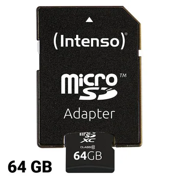 Micro SD Memory Card with Adaptor INTENSO 3413490 64 GB Class 10
Micro SD Memory Card with Adaptor INTENSO 3413490 64 GB Class 10