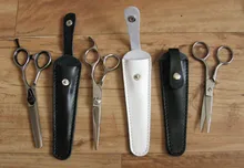 Funda de cuero para peluquero, funda para tijeras, bolsa profesional de cuero de vaca, bolsa de almacenamiento