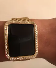 Funda protectora de diamante para Apple watch, carcasa de 44mm, 40mm, 42mm y 38mm para Apple watch band 5 4 3 2 1