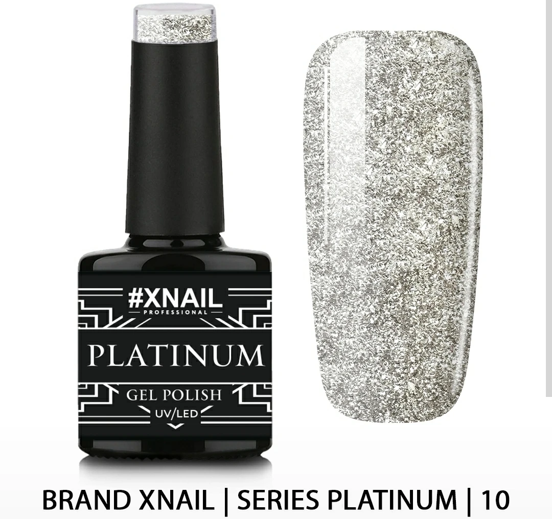 XNAIL ГЕЛЬ-ЛАК SERIES PLATINUM №10- С ЭФФЕКТОМ ЖИДКОЙ ФОЛЬГИ 10МЛ |