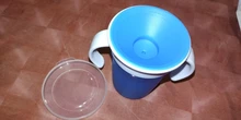 Taza de beber de aprendizaje para bebé, con tapa abatible de doble manija, a prueba de fugas, sin BPA, 360 grados