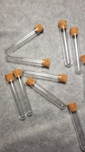 ECos-tubo de ensayo de fondo redondo de plástico transparente, 10 unidades/lote, 12x60mm, con tapones de corcho, tubos de té perfumados vacíos #280735
