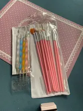 Monja 20 unids/set de Arte de uñas de acrílico extensión de Gel UV constructor patrón de pintura de DIY de dibujo de cuentas de diamantes de imitación que salpican recogiendo Kit del cepillo