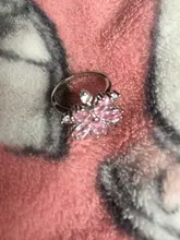 Nuevo romántico flor de cerezo circón anillos de dama de moda elegante Sakura princesa anillos de boda de joyería de la novia