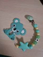 Clip de chupete de silicona ecológico para recién nacido, juguetes de dentición para bebé, cadena de chupete para bebé, cadena de alimentación de estrella de silicona de grado alimenticio