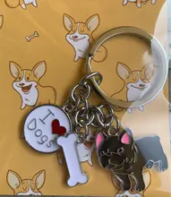 LLavero de aleación de Metal para hombre y mujer, colgante de perro, llavero de coche, bolso, llavero